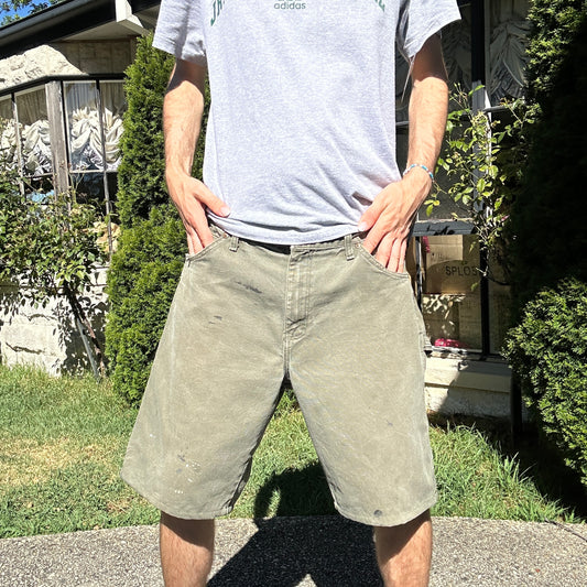 Vintage Green Dickies Jorts - 36"