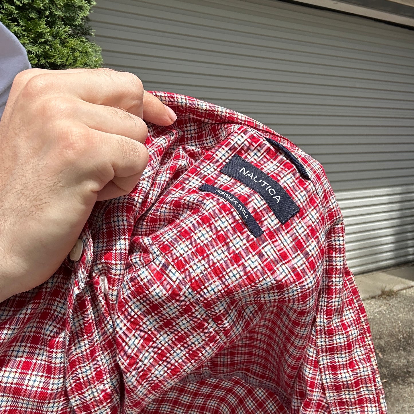 Vintage Red Nautica Button Up - M