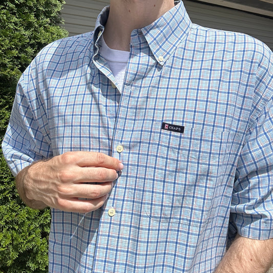 Vintage Blue Chaps Button Up - XL