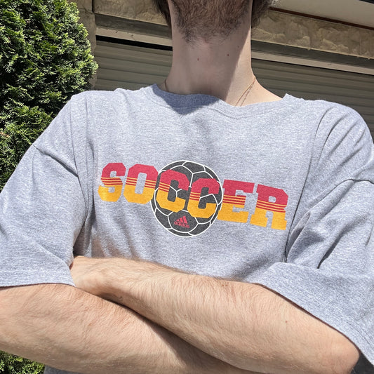 Vintage Adidas Soccer Graphic Tee XL