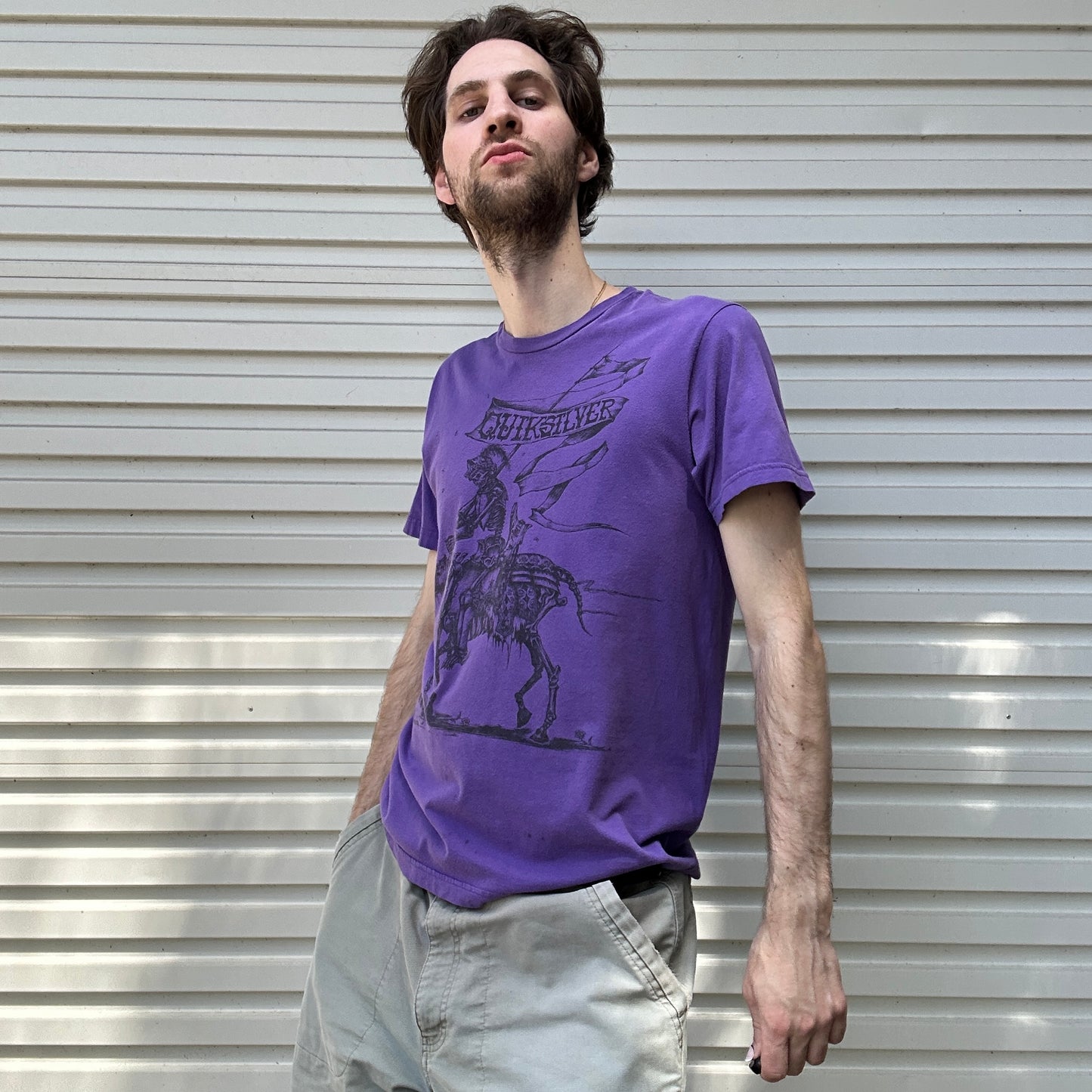 Y2K Purple Quicksilver Graphic Tee - M