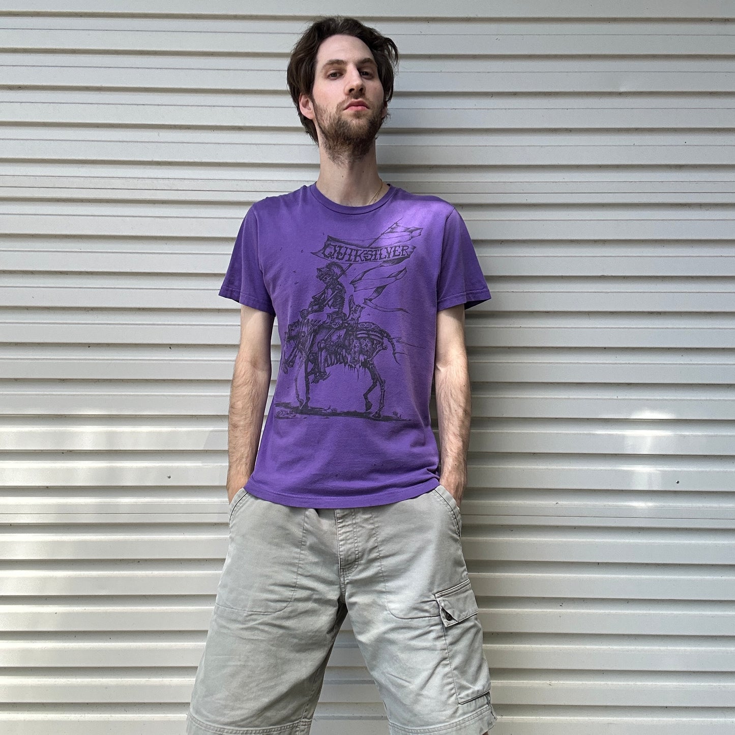 Y2K Purple Quicksilver Graphic Tee - M