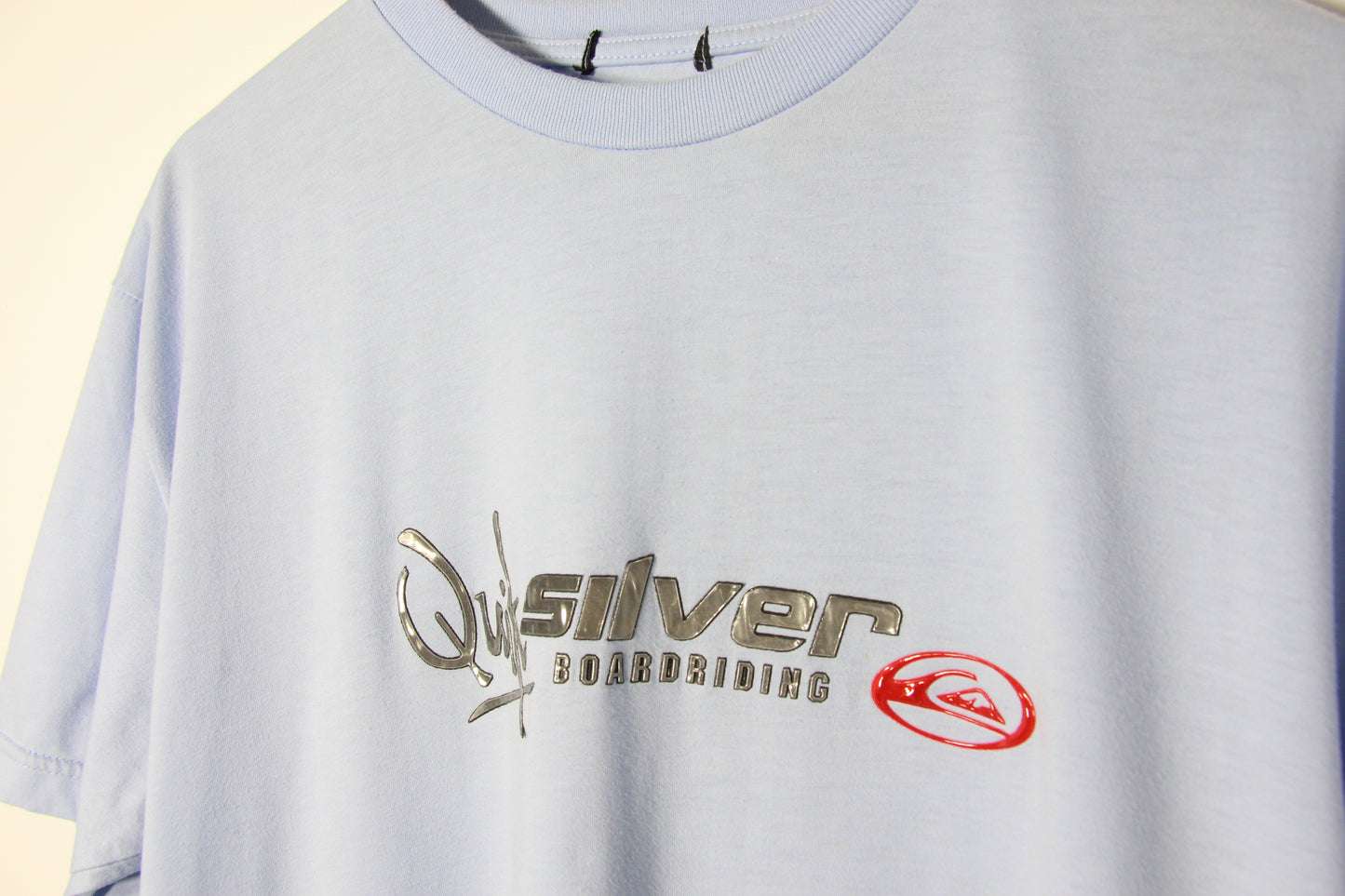 2000's Quiksilver Blue Surf Tee - L/XL