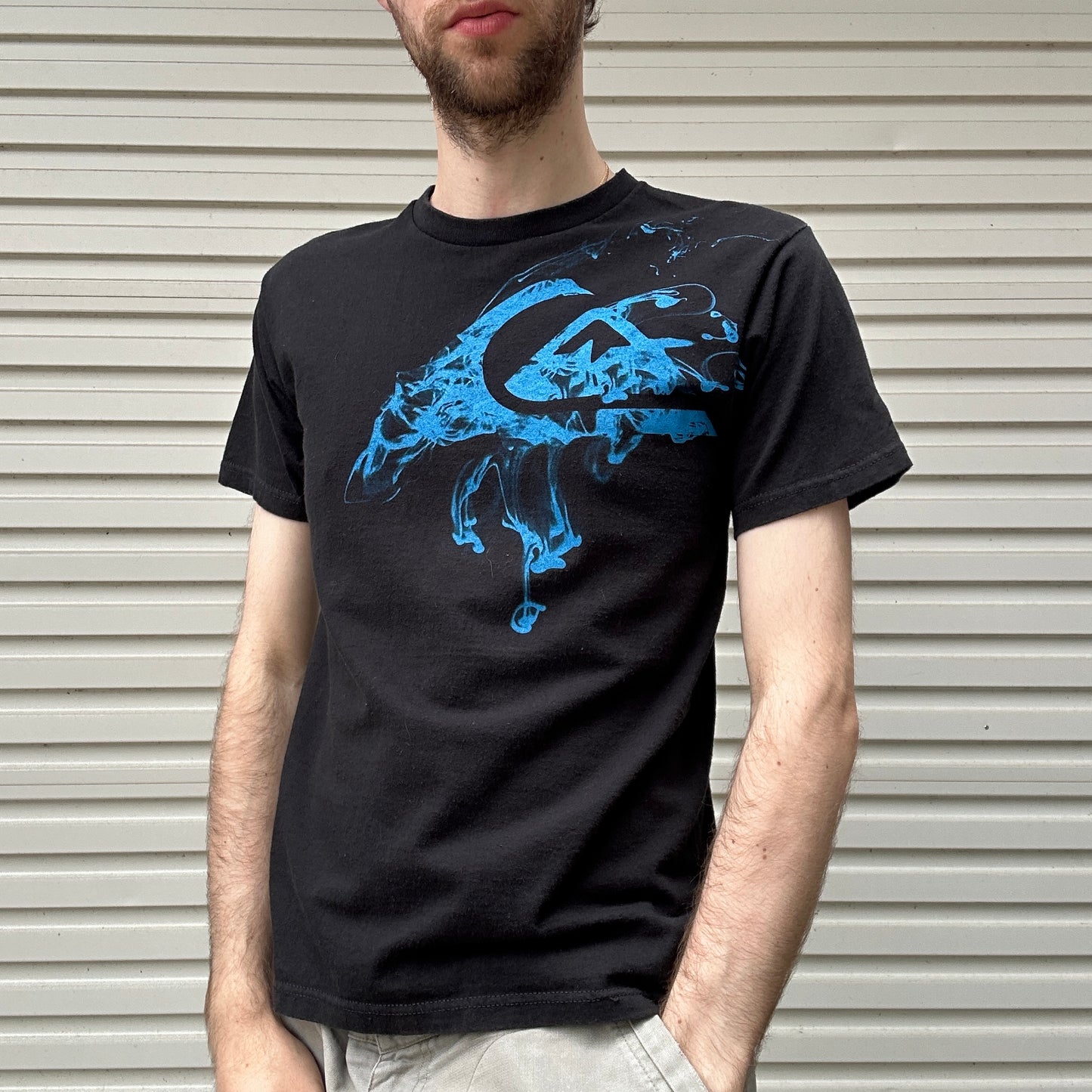 2000's Black Quiksilver Graphic Tee - L