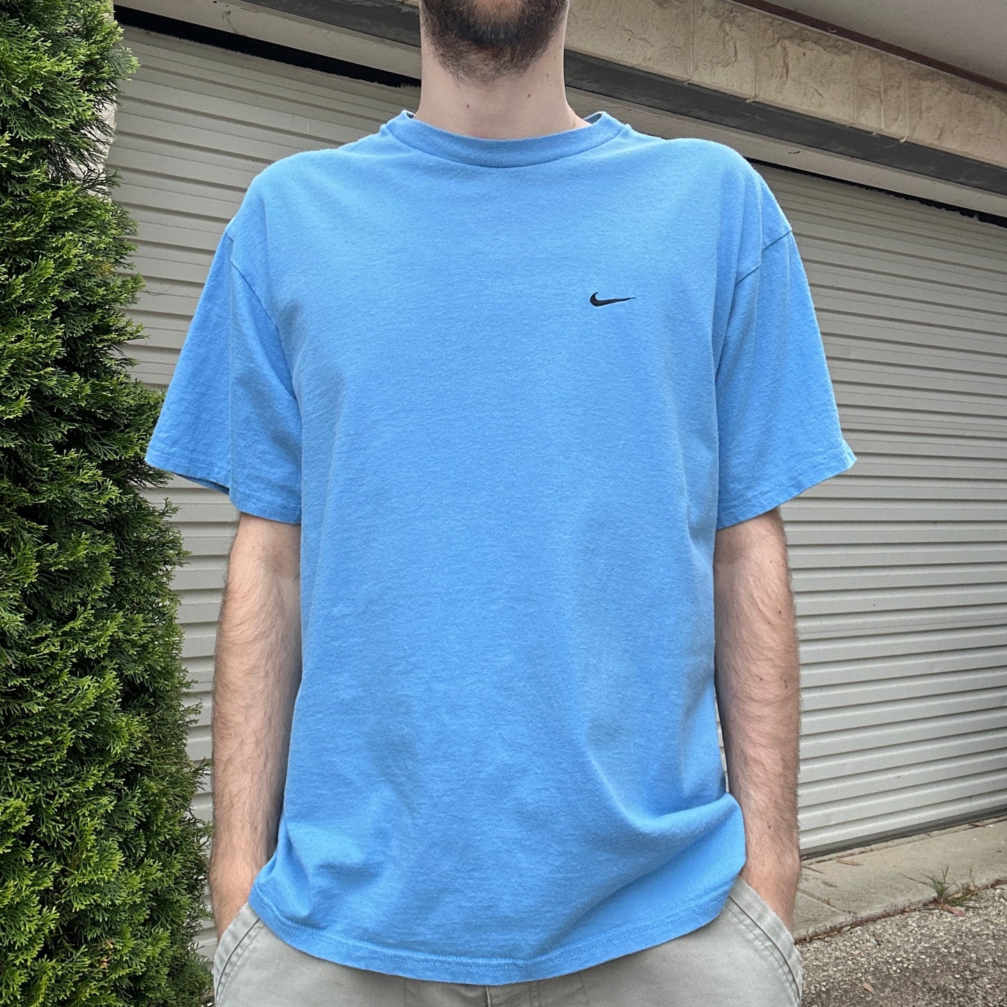 VIntage Blue Swoosh Logo Tee - L