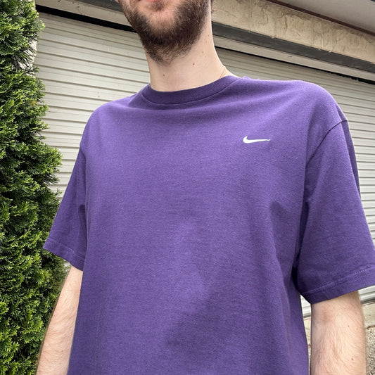 Vintage Purple Swoosh Logo Tee - L