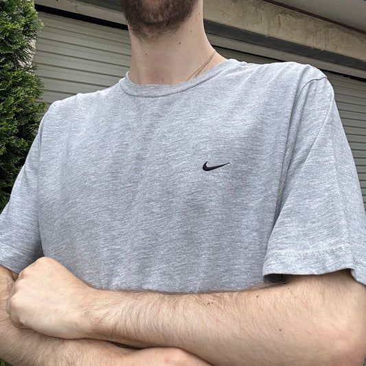 Vintage Grey Nike Swoosh Tee - M