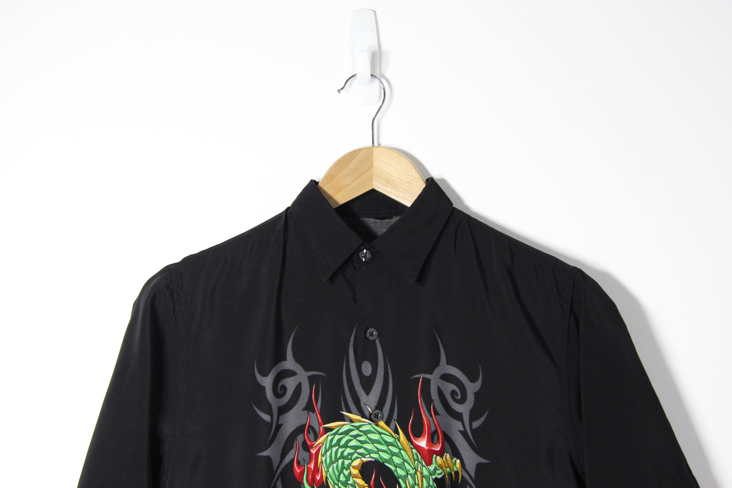 2000's Dragon Button Up Rave Shirt - S