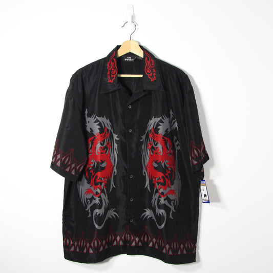 2000's Dragon Button Up Rave Shirt - L